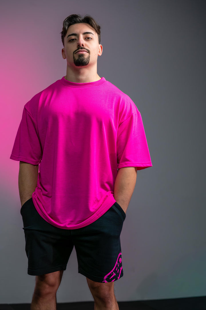 Camiseta Oversize Nova (Rosa Brillante) - Unisex