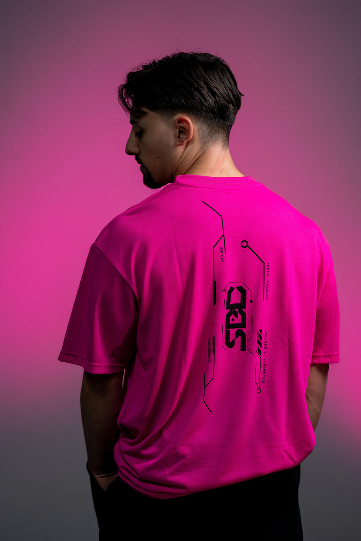 Camiseta Oversize Nova (Rosa Brillante) - Unisex