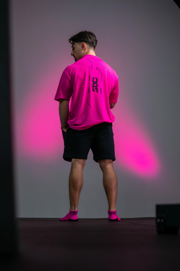 Camiseta Oversize Nova (Rosa Brillante) - Unisex